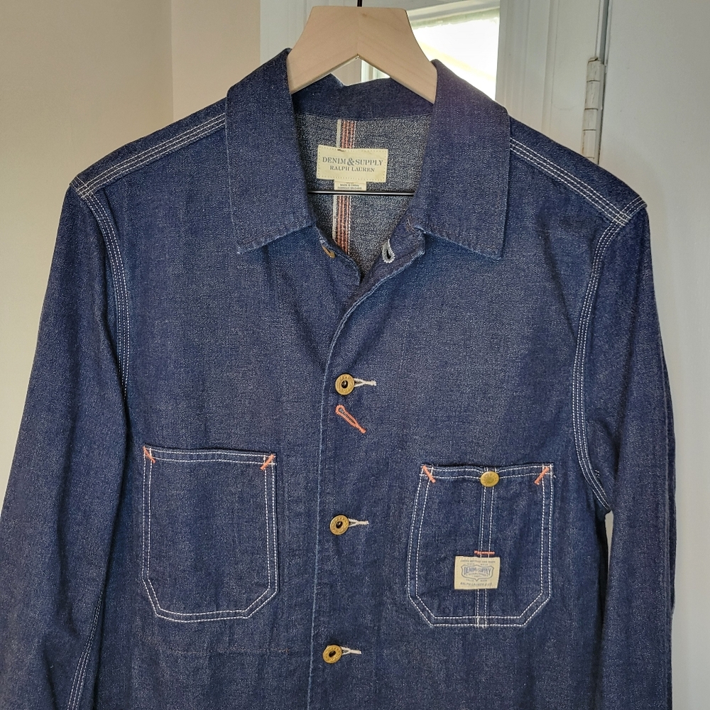 Denim & Supply Ralph Lauren Gorgeous Rich Blue Denim Button Up Jacket, Size M - Picture 4 of 14